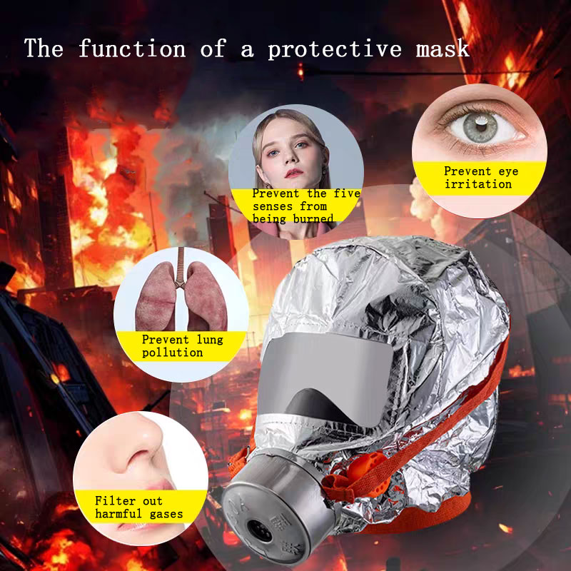 Kn95 Respirator Mask - Veiligheidsbrandzelfhulpmasker, trainingsgasmasker, ontsnappingskap, beschermend rookmasker, nooduitgangsbeschermingsmasker